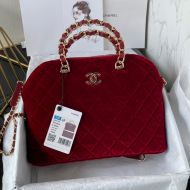 Chanel AS5130 Large Shopping Bag with Chain Strap in Velvet Red