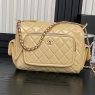 Chanel AS5156 Camera Bag with Four Pockets in Shiny Calfskin Brown