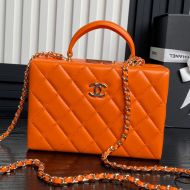 Chanel AS5167 Small Box Bag with Chain in Lambskin Orange