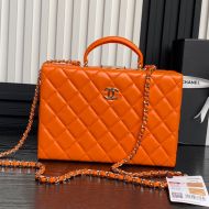 Chanel AS5168 Box Bag with Chain in Lambskin Orange