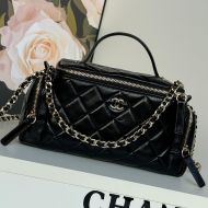 Chanel AS5222 Vanity Case with Chain Strap in Lambskin Black