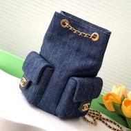 Chanel AS5310 Backpack with Logo Pockets in Denim Navy Blue