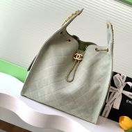 Chanel AS5311 Large Hobo Bucket Bag with Chain Strap in Suede Khaki