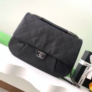 Chanel AS6058 Vintage Shoulder Bag with Chain in Lambskin Black