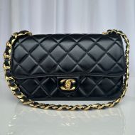 Chanel AS6300 Flap Bag with Chain Strap in Lambskin Black