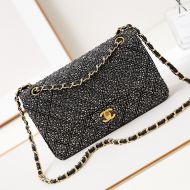 Chanel CNB768 Flap Crossbody Bag with Chain Strap in Strass Black