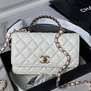 Chanel AP4051 Wallet On Chain in Lambskin White