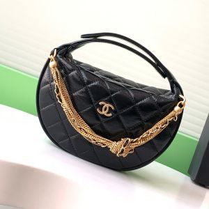 Chanel AP4058 Pouch in Crumpled Calfskin Black