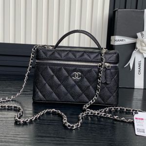 Chanel AP4385 Vanity with Chain in Grained Calfskin Black