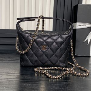 Chanel AP4386 Classic Clutch with Chain in Grained Calfskin Black