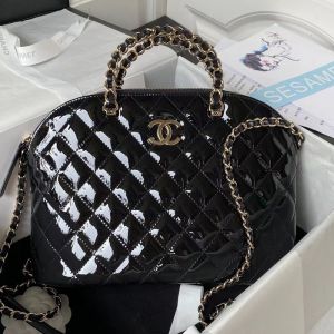 Chanel AS3969 Small Shopping Bag in Patent Leather Black