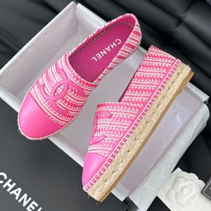 Chanel Espadrilles Women Raffia and Lambskin Rose