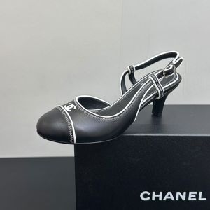 Chanel G25871 Slingback Pumps with CC Logo Women in Lambskin Black