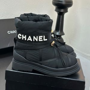 Chanel G35342 Ankle Boots Women in Down-Filled Technical Fabric Black