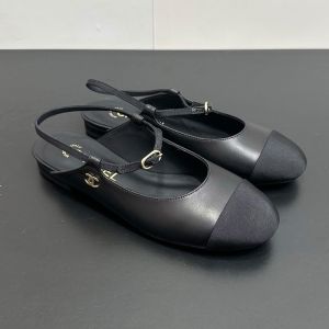 Chanel G46100 Slingback Women Lambskin and Grosgrain Black