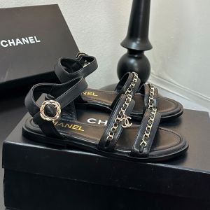 Chanel G46801 Sandals Women in Calfskin Black
