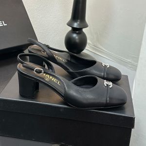 Chanel G46866 Slingback Pumps Women in Lambskin Black