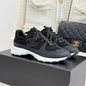 Chanel G47010 Sneakers Women in Suede and Calfskin Black