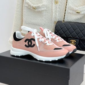 Chanel G47010 Sneakers Women in Suede and Calfskin Pink