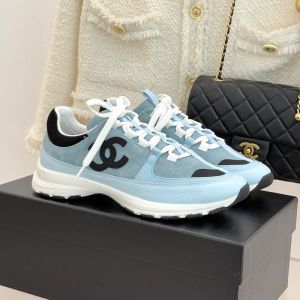 Chanel G47010 Sneakers Women in Suede and Calfskin Teal