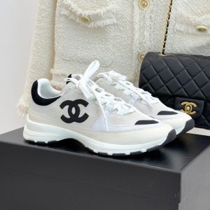 Chanel G47010 Sneakers Women in Suede and Calfskin White