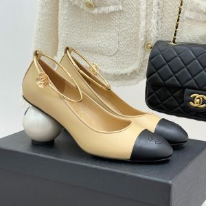 Chanel Mary Janes Pumps with CC Camellia Anklet Women in Lambskin Khaki