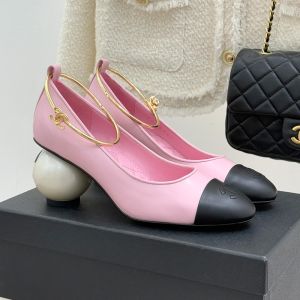 Chanel Mary Janes Pumps with CC Camellia Anklet Women in Lambskin Pink